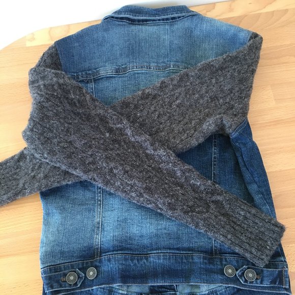 Silver Jeans Co Denim Jean Jacket Knitted Sweater - Picture 5 of 6